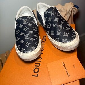 LV Savane Monogram Trocadero Slip On Sneakers Encre